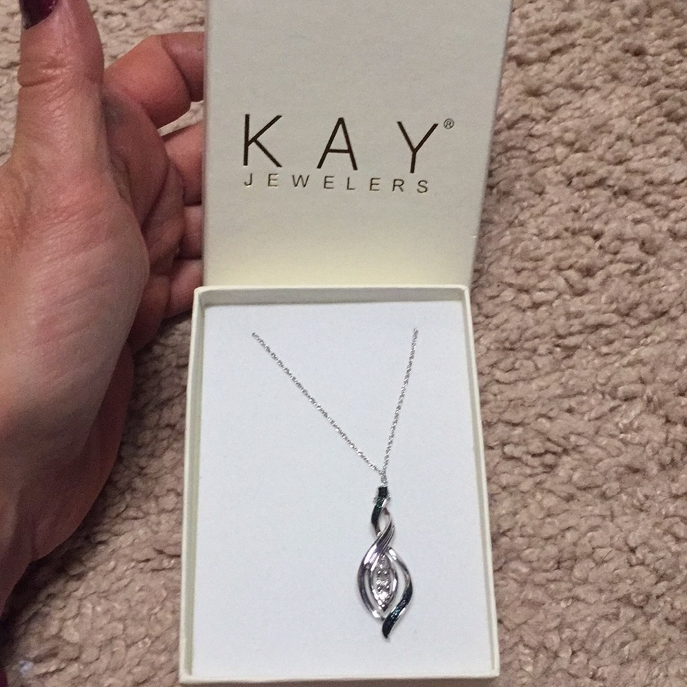 Kay Jewelers silver & diamond necklace. Authentic